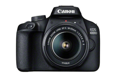 Canon EOS 4000D mit EF-S 18-55 mm f/3.5-5.6 IS II Objektiv + EXT BATT + 64GB Bundle