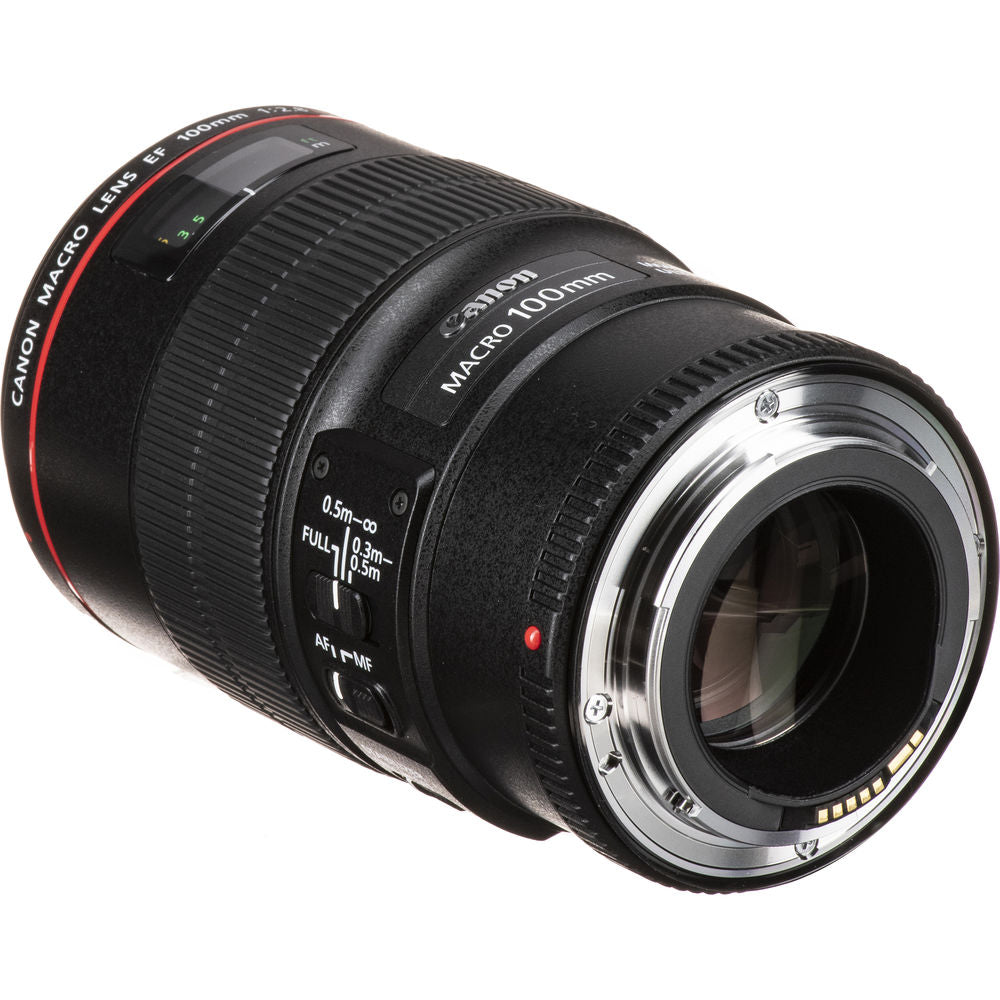 Canon EF 100mm f/2.8L Macro IS USM Objektiv + Filter-Kit + Objektivtasche im Paket