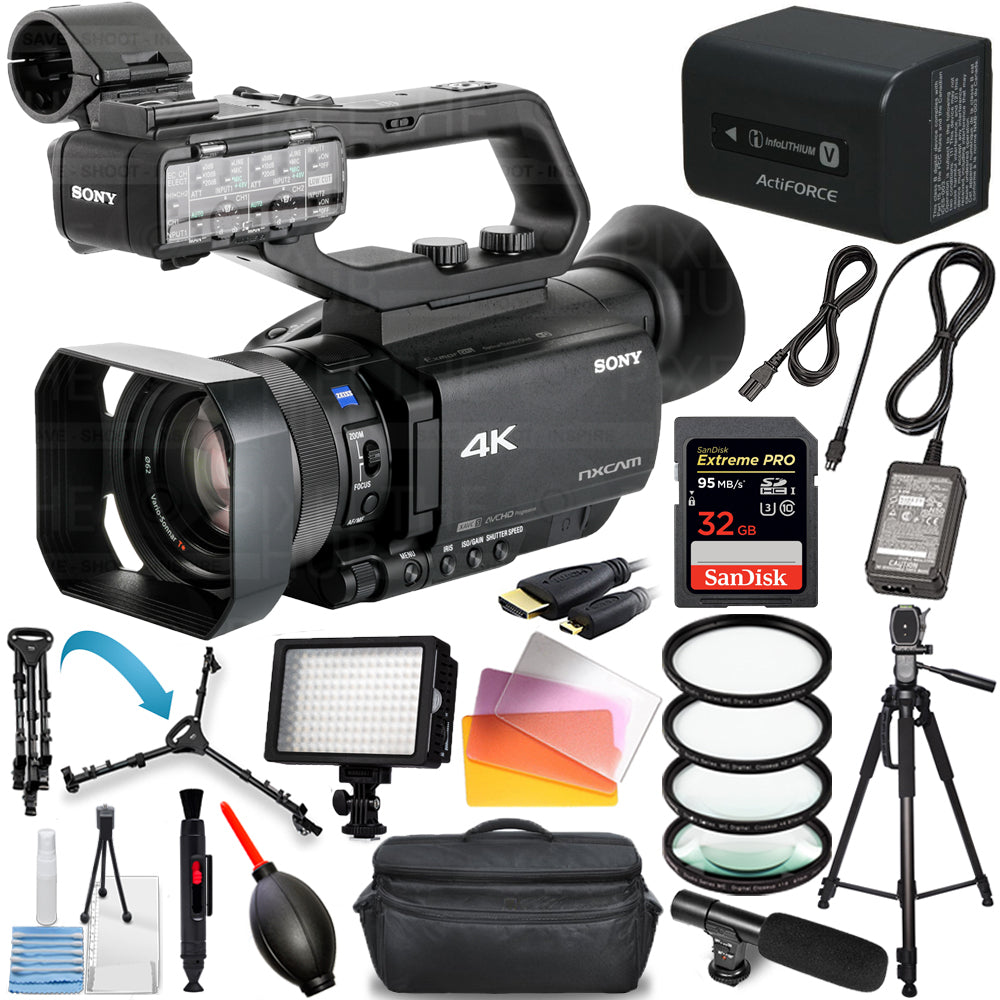 Sony HXR-NX80 Full HD XDCAM mit HDR und schnellem Hybrid-AF – 12-teiliges Zubehörpaket