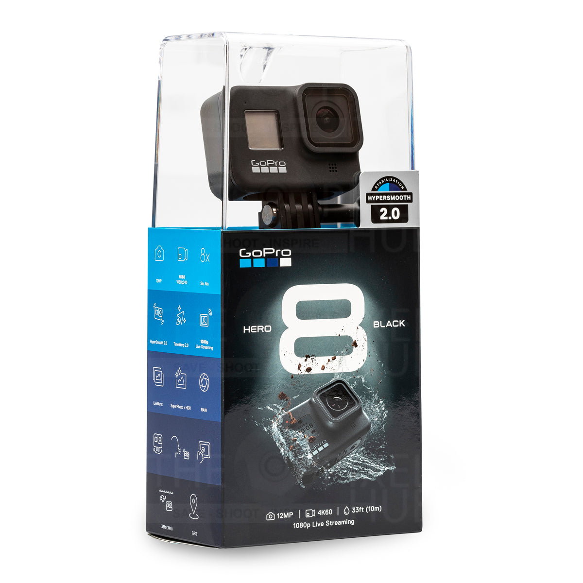 GoPro HERO8 HERO 8 Schwarz – All-in-1-MEGA-ZUBEHÖR-KIT + EXT-AKKU + 32 GB-Paket