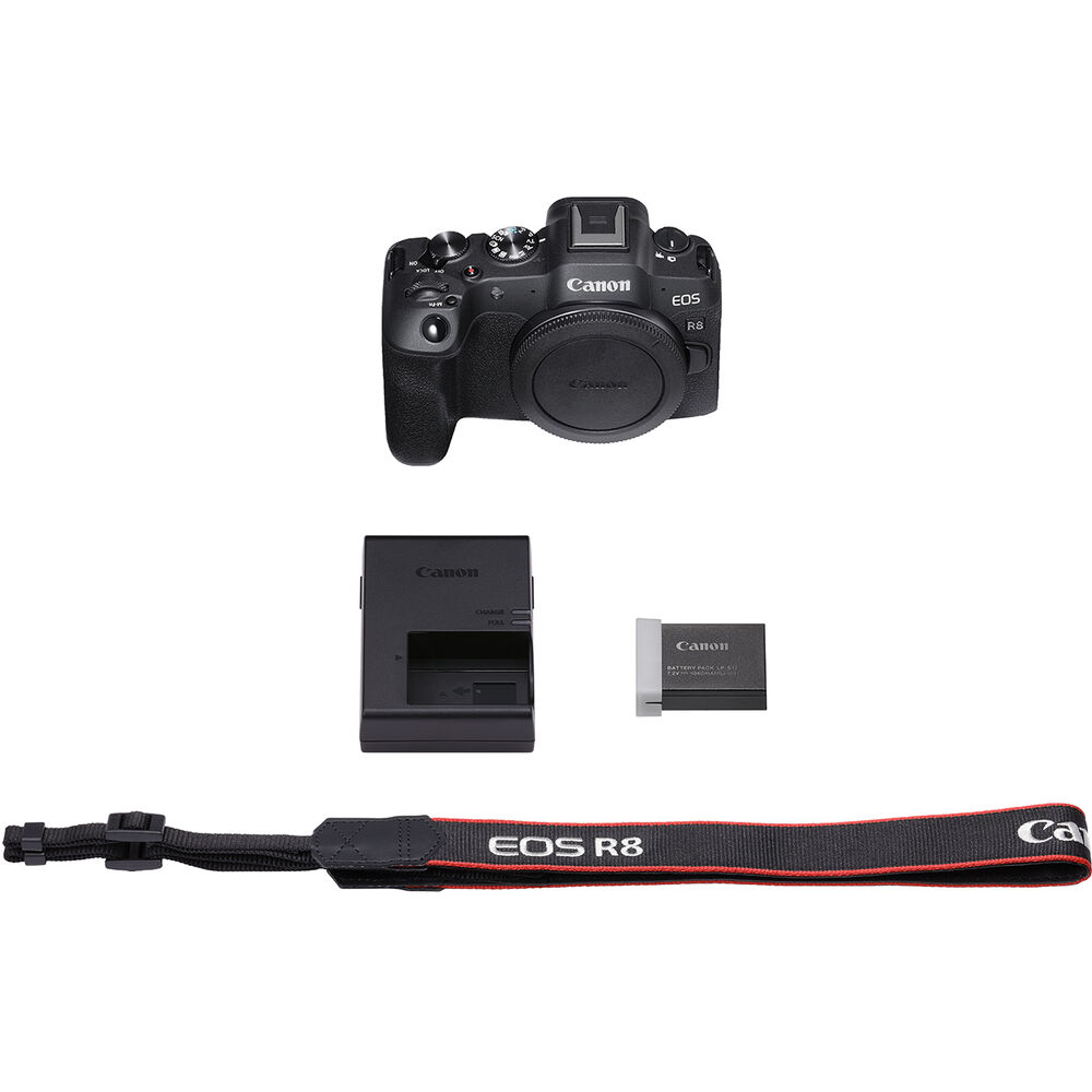 Canon EOS R8 spiegellose Kamera 5803C002 – 12-teiliges Zubehörpaket