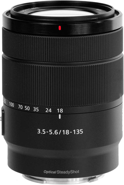 Sony E 18–135 mm f/3,5–5,6 OSS-Objektiv SEL18135 (weiße Box) – 7-teiliges Zubehörpaket