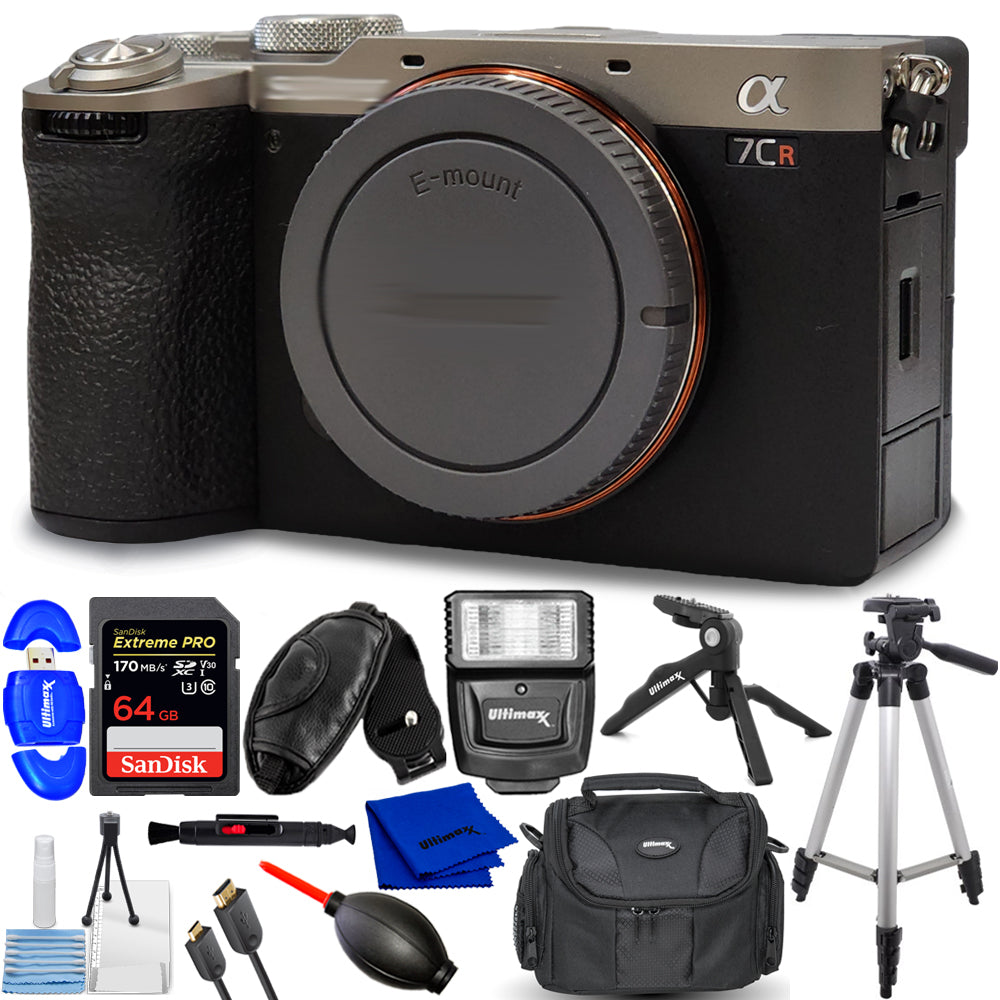 Sony a7CR Mirrorless Camera (Silver) ILCE-7CR/S - 12PC Accessory Bundle