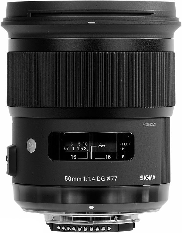 Sigma 50mm f/1.4 DG HSM Art Objektiv für Nikon F + Filter Kit + Objektivtasche Bundle