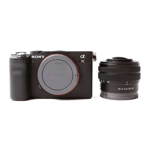 Spiegellose Kamera Sony Alpha a7C mit 28-60-mm-Objektiv (schwarz) – 12-teiliges Zubehörset