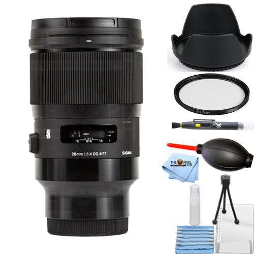 Sigma 28mm f/1.4 DG HSM Art Lens for Sony E 441965 Starter UV Bundle