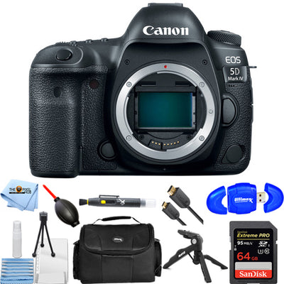 Canon EOS 5D Mark IV 4K DSLR-Kamera (nur Gehäuse) 1483C002 – Essential 64 GB Bundle