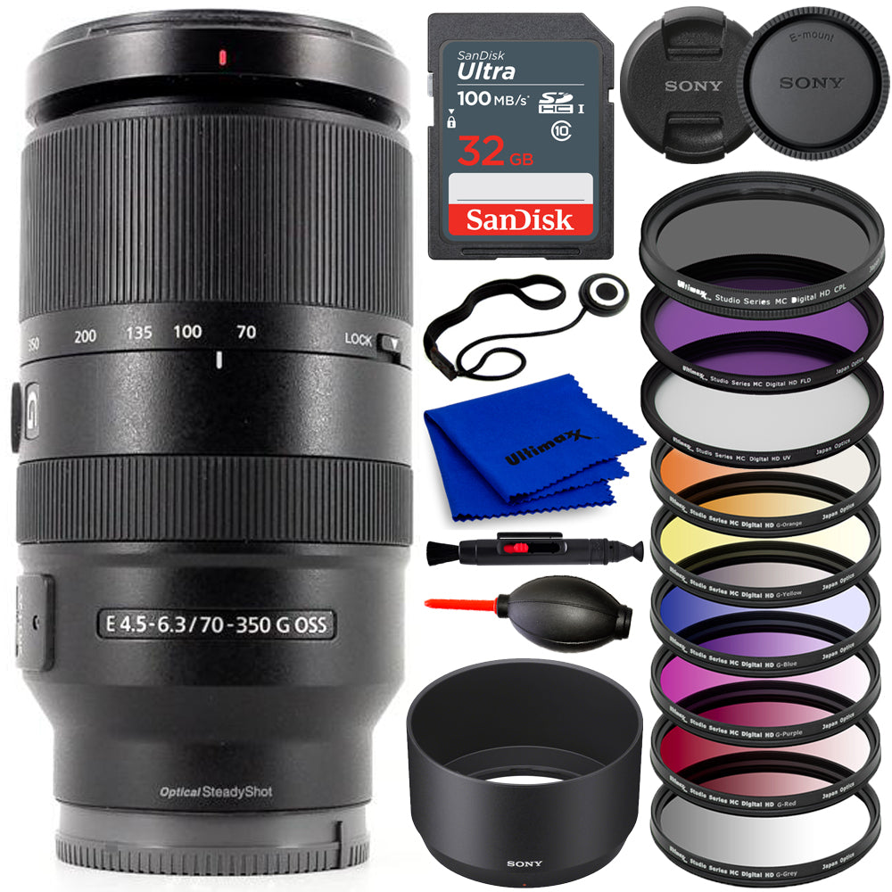 Sony E 70–350 mm f/4,5–6,3 G OSS-Objektiv SEL70350G – Essential-Zubehörpaket