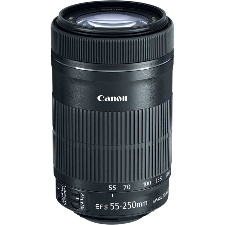 Canon EF-S 55-250mm f/4-5.6 IS STM Objektiv 8546B002 - 8-teiliges Zubehörpaket