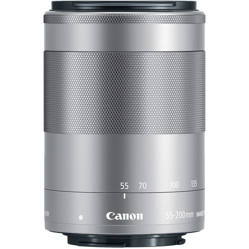 Canon EF-M 55-200mm f/4.5-6.3 IS STM Objektiv (Silber) 1122C002 - 7-teiliges Zubehörset