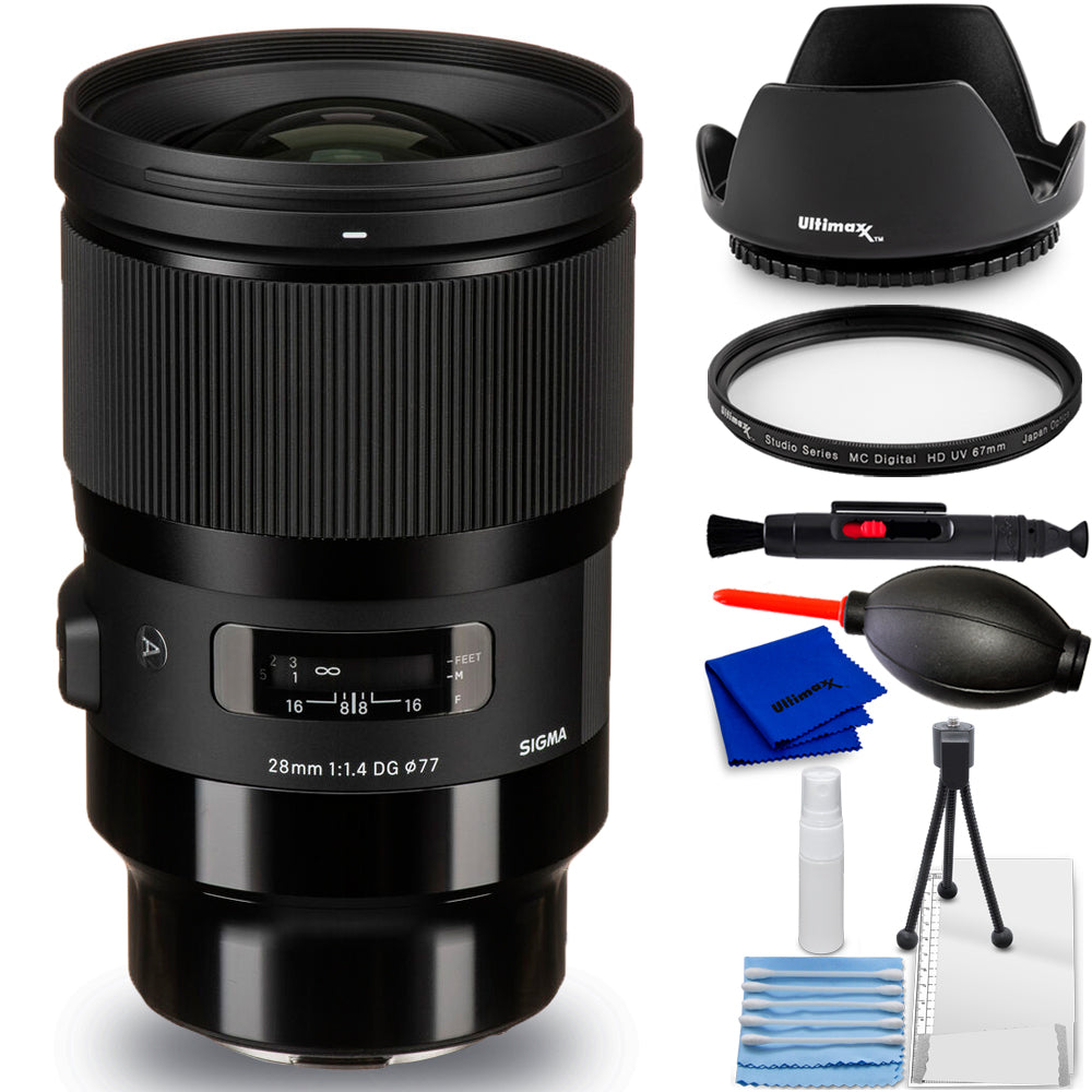 Sigma 28mm f/1.4 DG HSM Art Lens (L-Mount) 441969 - 7PC Accessory Bundle