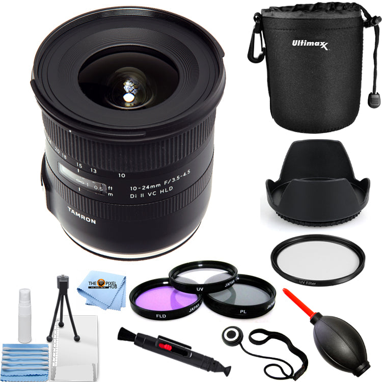 Tamron 10–24 mm f/3,5–4,5 Di II VC HLD-Objektiv für Nikon F + Filter-Kit-Paket