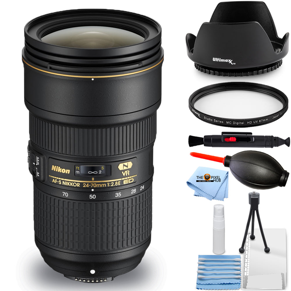 Nikon AF-S NIKKOR 24–70 mm 1:2,8E ED VR-Objektiv 20052 – Essentail UV-Filterpaket