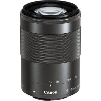 Canon EF-M 55-200mm f/4.5-6.3 IS STM Objektiv (Schwarz) 9517B002 - 7-teiliges Zubehörset