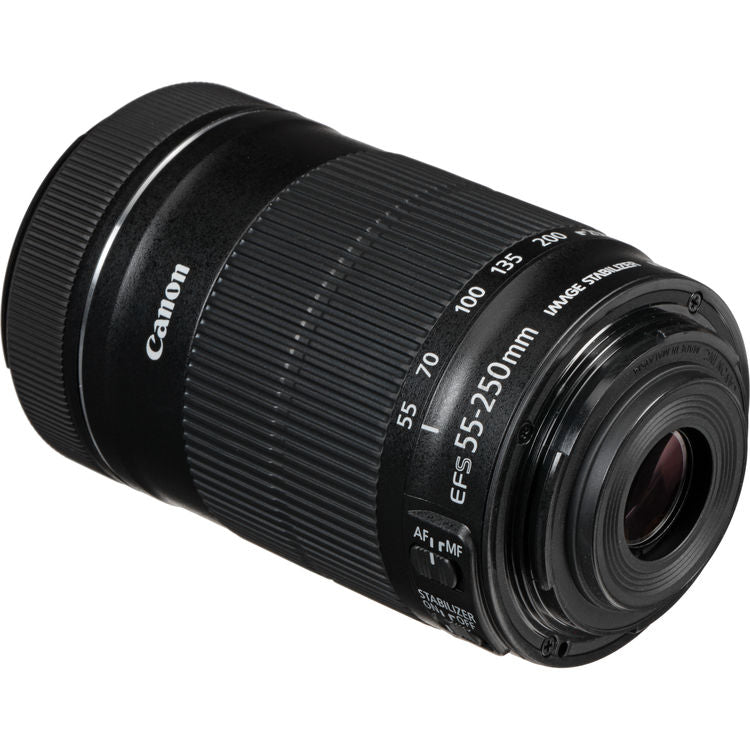 Canon EF-S 55–250 mm f/4–5,6 IS STM Objektiv, neu in weißer Box, 7-teiliges Zubehörpaket