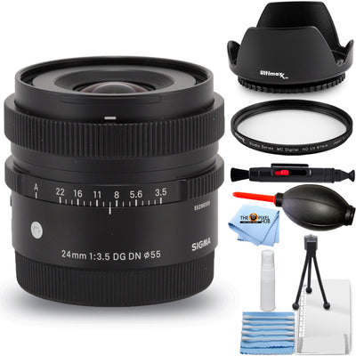 Sigma 24mm f/2 DG DN Contemporary-Objektiv für Sony E 403965 – 7-teiliges Zubehörpaket