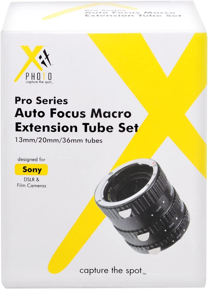 Xit XTETS Autofokus-Makro-Verlängerungsrohr-Set für Sony SLR-Kameras (schwarz)