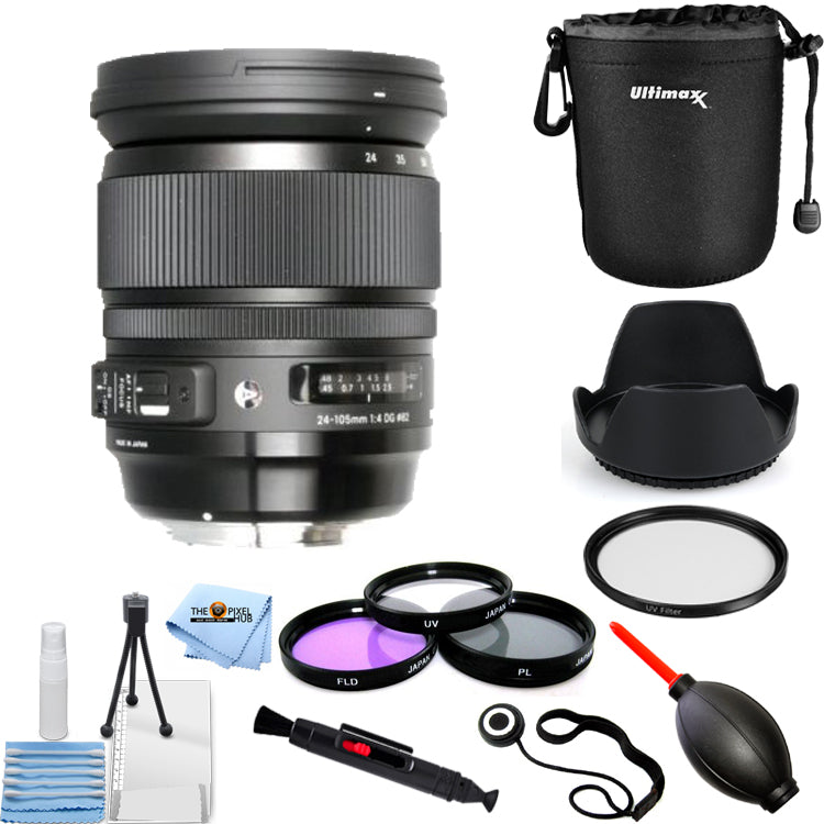 Sigma 24–105 mm F/4 DG OS HSM Art-Objektiv für Nikon 635–306 – 10-teiliges Zubehörpaket