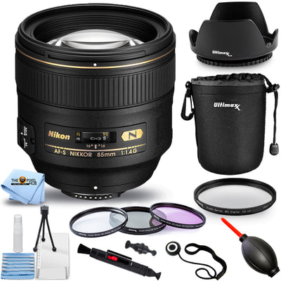 Nikon AF-S NIKKOR 85 mm 1:1,4G-Objektiv für Nikon F 2195 + Filter-Kit + Beutelpaket