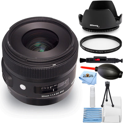 Sigma 30mm f/1.4 DC HSM Art Objektiv für Nikon F - Essential UV Filter Bundle