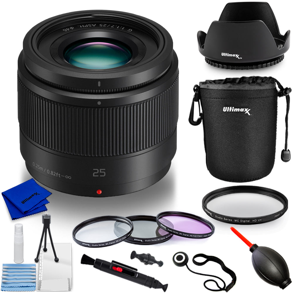 Panasonic H-H025K LUMIX G 25 mm/F1.7 Objektiv (Schwarz) WB Kit 2