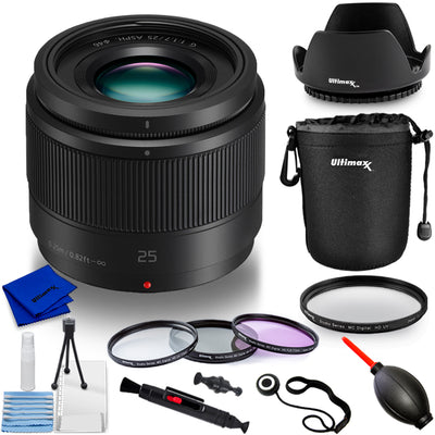 Panasonic H-H025K LUMIX G 25mm/F1.7 Lens (Black) WB Kit 2