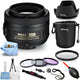 Nikon AF-S DX NIKKOR 35mm f/1.8G Lens (Black) + Lens Pouch + Filter Kit Bundle Nikon