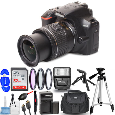 Nikon D3500 DSLR with 18-55mm VR Lens + EXT BATT + 32GB Bundle - HOLIDAY DEAL