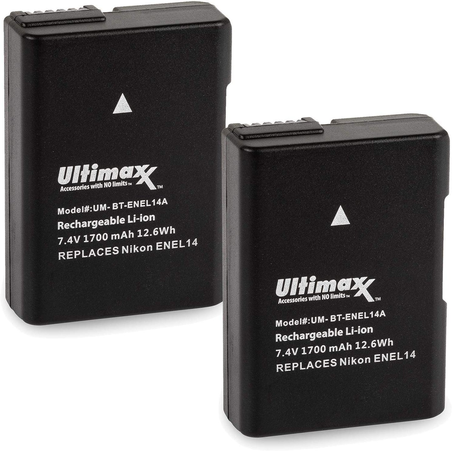 ULTIMAXX Reiseladegerät + Ersatzakku für Nikon ENEL14A - 1700 mah