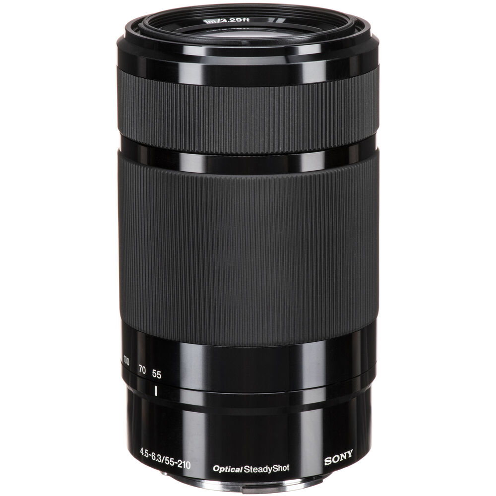 Sony E 55–210 mm f/4,5–6,3 OSS-Objektiv (schwarz) – 7-teiliges Zubehörpaket, weiße Box