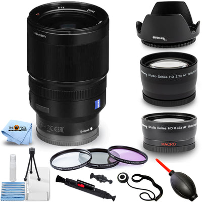 Sony Distagon T*FE 35mm f/1.4 ZA Lens (Black) + Telephoto and Wide Lenses Bundle