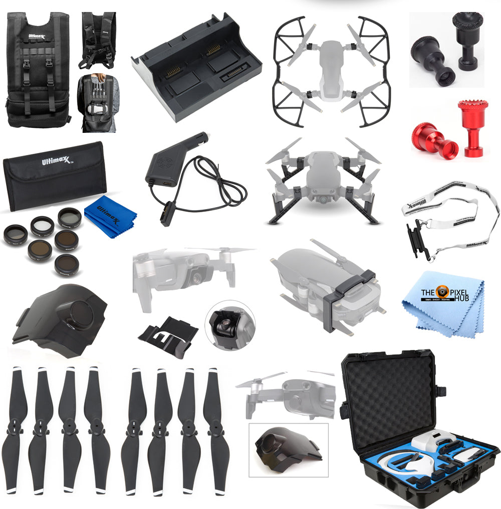 DJI Mavic Air Accessory Kit with Waterproof Case Filter Kit Charger Props + More