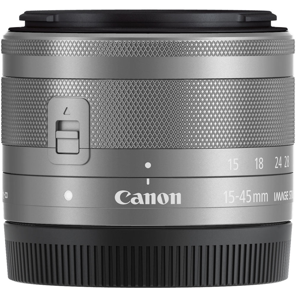 Canon EF-M 15-45mm f/3.5-6.3 IS STM Objektiv Silber 0597C002 - 12-teiliges Zubehörpaket