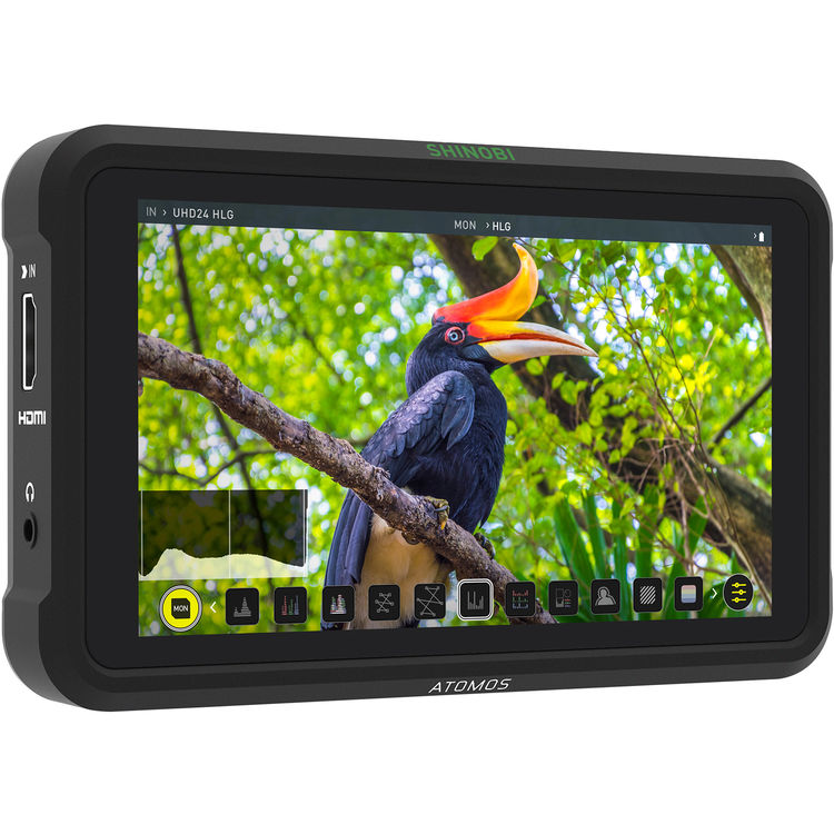 Atomos Shinobi 5,2" 4K HDMI-Monitor ATOMSHBH01 + 2 Akkus und Ladegerät im Paket