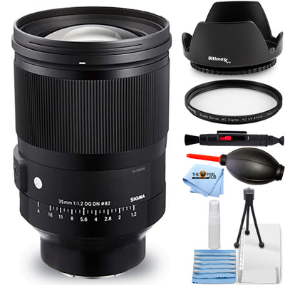 Sigma 35 mm f/1.2 DG DN Art-Objektiv für Sony E + UV-Filter + Tulpenblende-Objektivpaket