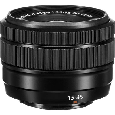 Fujifilm XC 15–45 mm f/3,5–5,6 OIS PZ-Objektiv (schwarz) – UV-Filterpaket, weiße Box