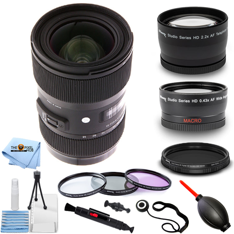 Sigma 18–35 mm f/1,8 DC HSM Art-Objektiv für Canon 210–101 – Pro 3-Objektiv-Kit-Paket