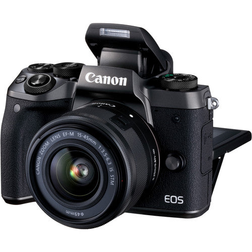 Canon EOS M5 spiegellose Digitalkamera mit 15-45-mm-Objektiv – 7-teiliges Zubehörpaket