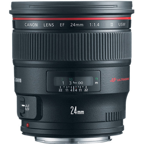 Canon EF 24mm f/1.4L II USM Autofocus Lens 2750B002 - 10PC Accessory Bundle