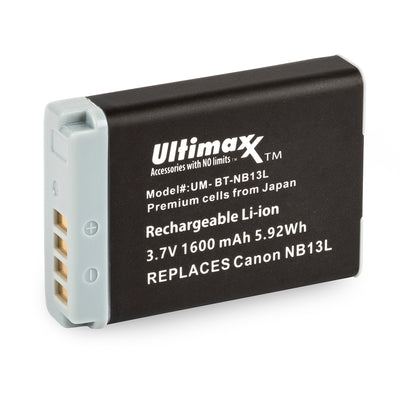 Ersatzakku NB13L (1600 mAh) für Canon G1 G5 G7 G9 SX620 SX720 SX730