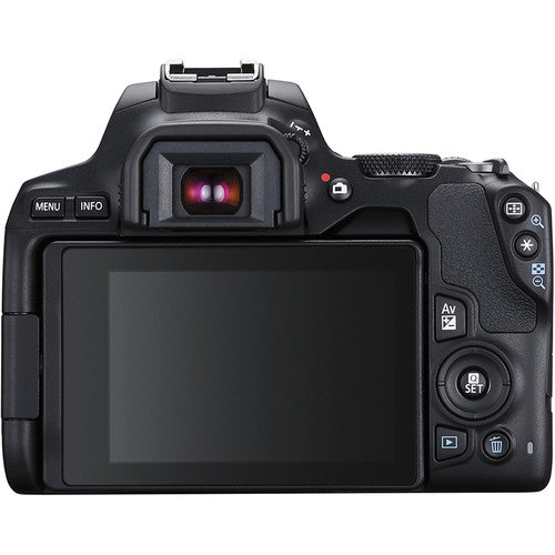 Canon EOS 250D / Rebel SL3 DSLR-Kamera mit 18-55 mm (Schwarz) 64 GB + Blitzpaket