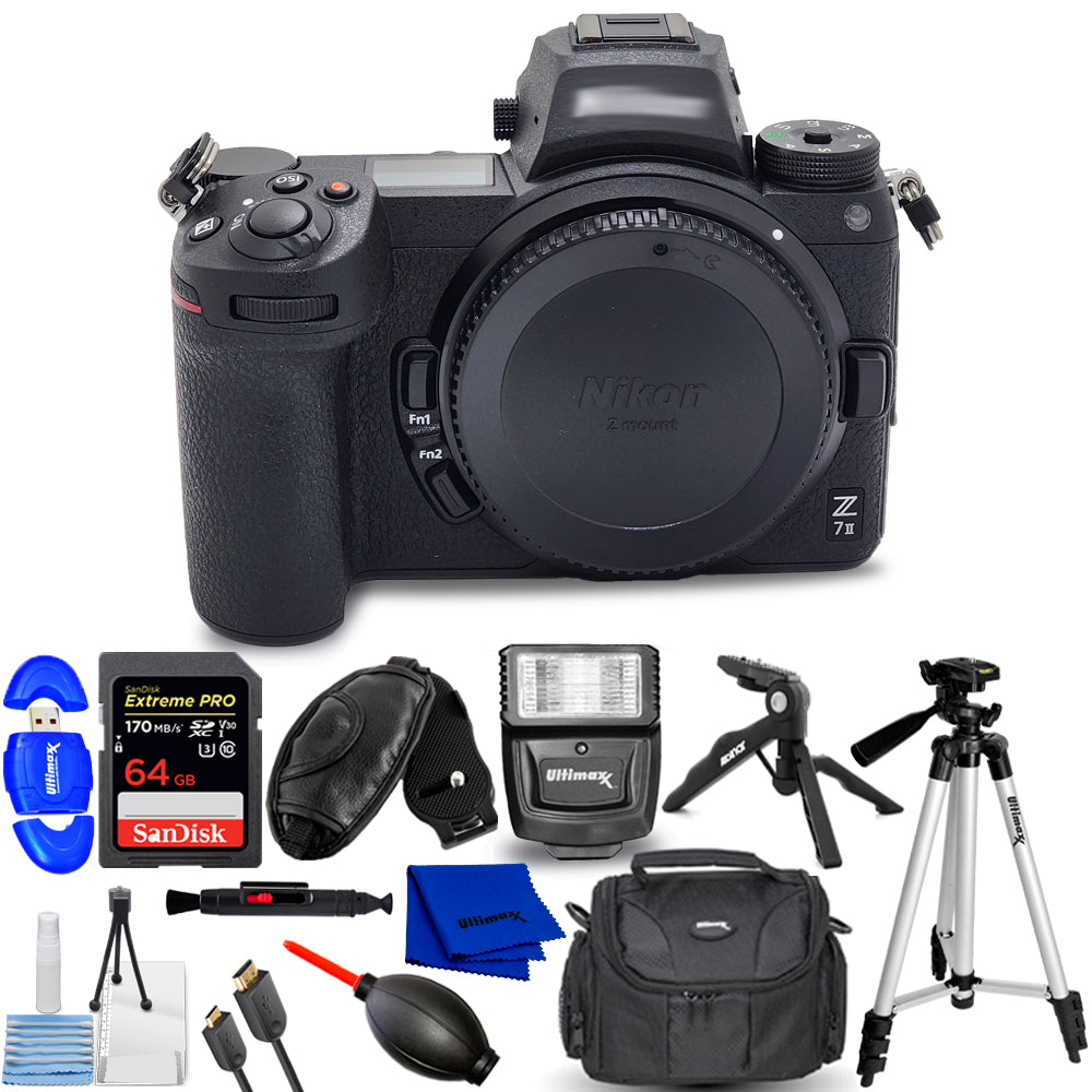 Nikon Z 7II Mirrorless Digital Camera (Body Only) 1653 + 64GB + Flash Bundle