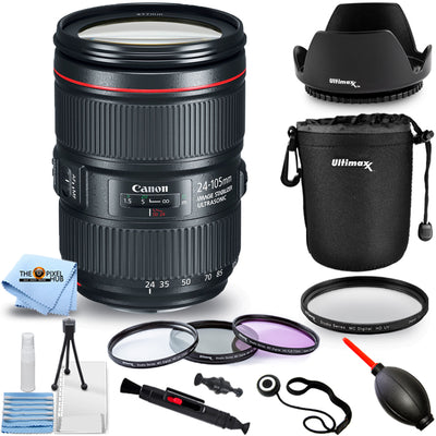 Canon EF 24-105mm f/4L IS II USM Lens 1380C002 + Filter Kit + Lens Pouch Bundle