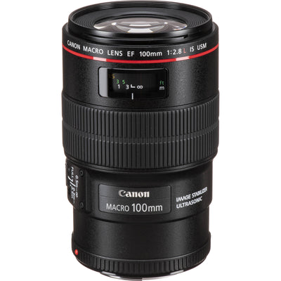 Canon EF 100mm f/2.8L Macro IS USM Objektiv + Filter-Kit + Objektivtasche im Paket