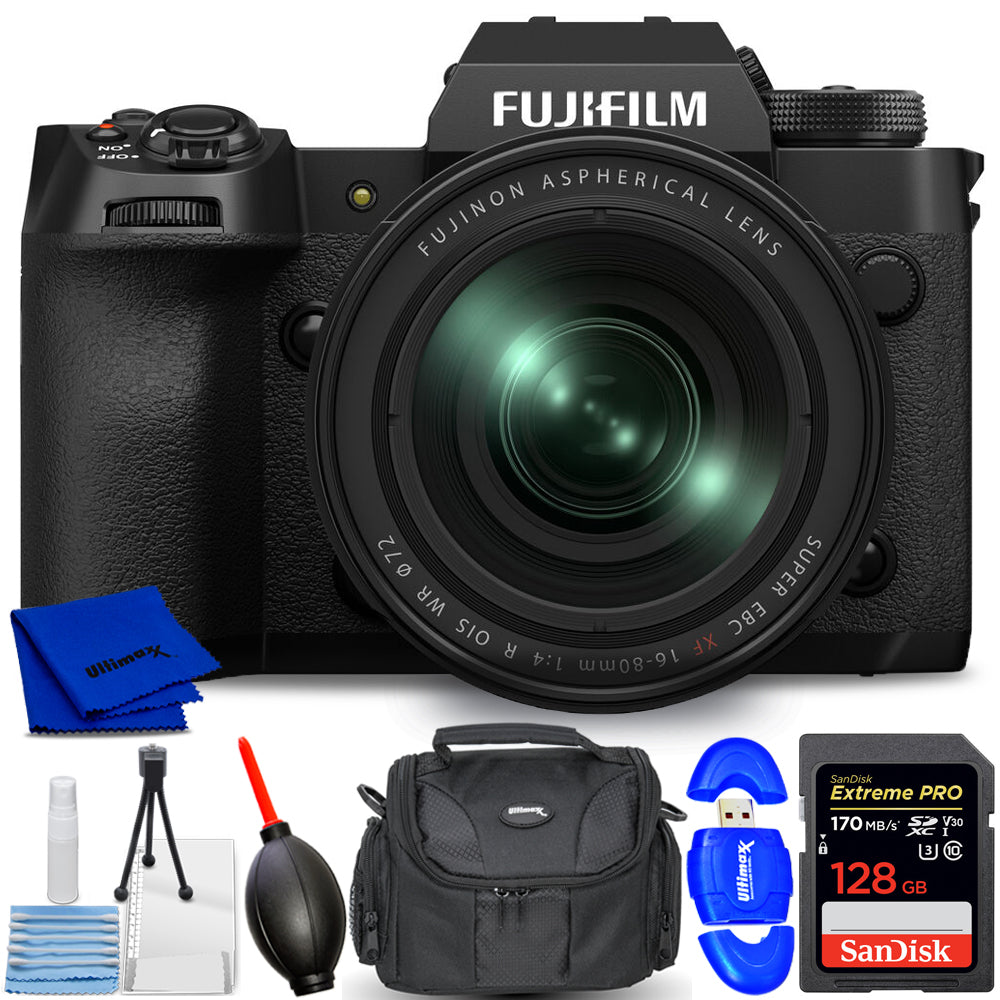 FUJIFILM X-H2 Spiegellose Kamera mit 16-80-mm-Objektiv - 7-teiliges Zubehörpaket