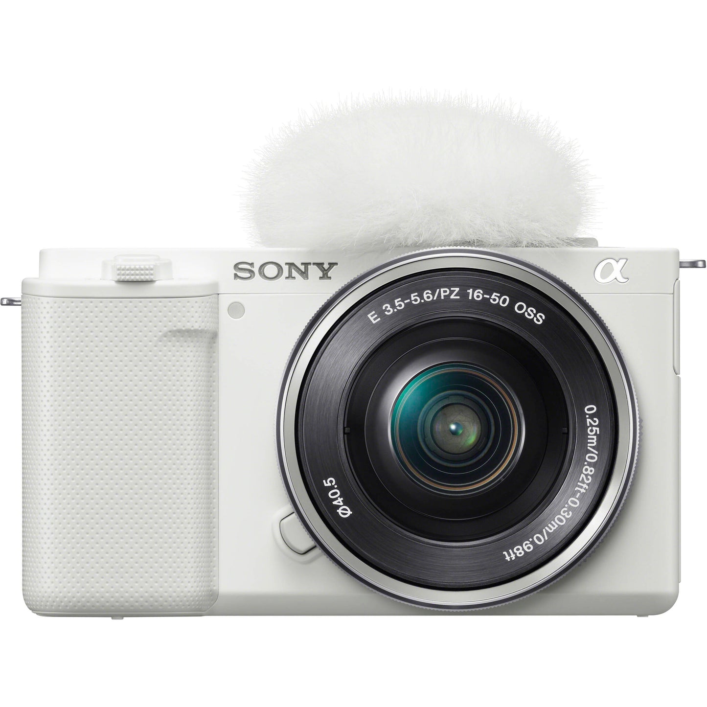 Spiegellose Kamera Sony ZV-E10 mit 16-50-mm-Objektiv (weiß) – 15-teiliges Zubehörpaket