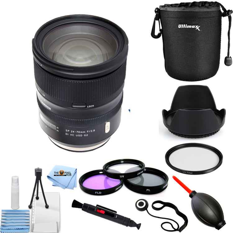 Tamron SP 24–70 mm f/2,8 Di VC USD G2 Objektiv für Canon EF + Filter-Kit-Paket