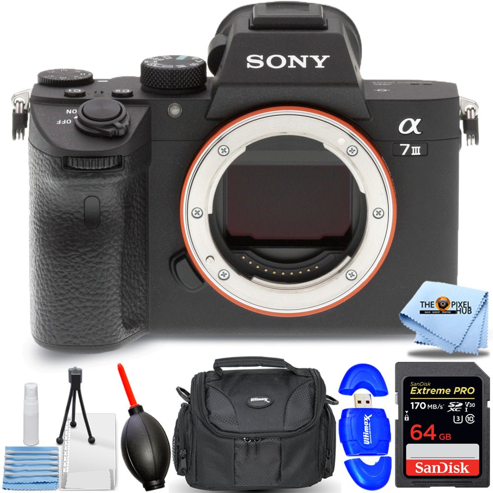 Spiegellose Digitalkamera Sony Alpha a7 III (Gehäuse) – Essential 64 GB-Paket