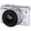 Canon EOS M200 spiegellose Kamera mit 15-45 mm (weiß) + EXT BATT + Filterpaket