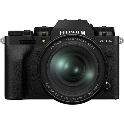 FUJIFILM X-T4 spiegellose Kamera mit 16-80-mm-Objektiv (schwarz) – 12-teiliges Zubehörset